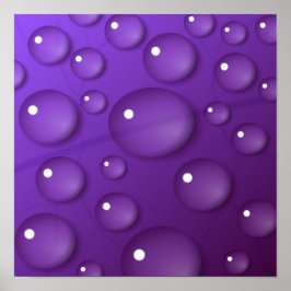 Poster Padrão de Gota de Água Roxa