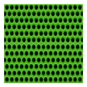 Póster Padrão de Grelha com Furos Verdes