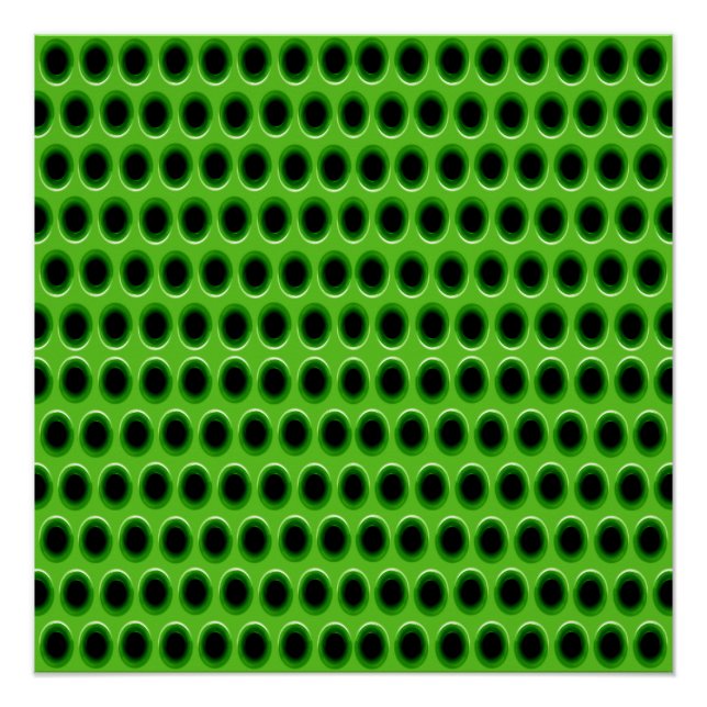 Póster Padrão de Grelha com Furos Verdes (Frente)