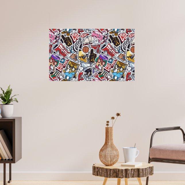 Poster Padrão de Histórias em quadrinhos da Faculdade (Sala de Estar 3)