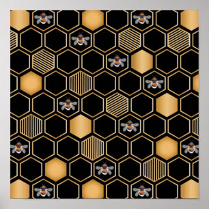Poster Padrão de Honeycomb