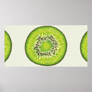 Poster Padrão de ilustração da Fatia de Kiwi