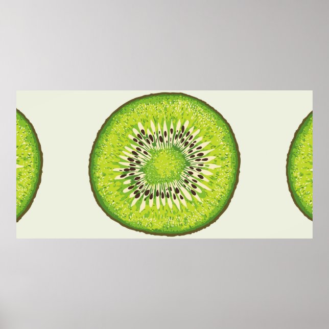 Poster Padrão de ilustração da Fatia de Kiwi (Frente)