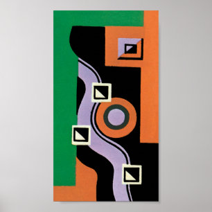 Póster Padrão de Ilustração Vintage Art Deco Pochoir Jazz