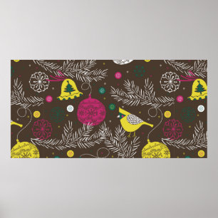 Poster Padrão de inverno de Natal