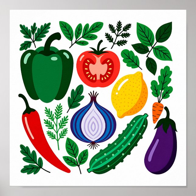Poster padrão de legumes (Frente)