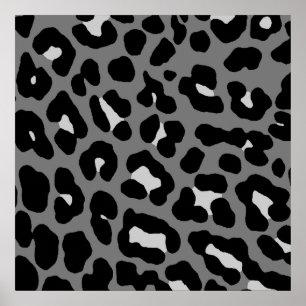 Poster Padrão de leopardo retrô dos anos 80 Corey Tiger