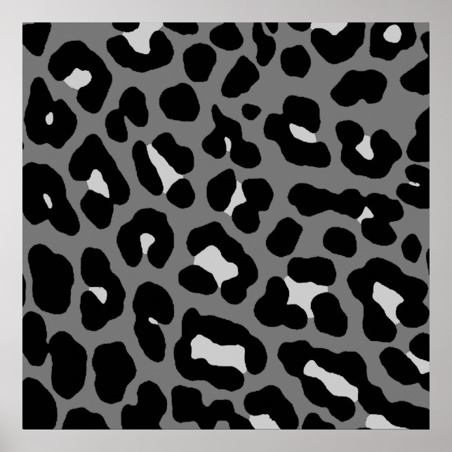 Poster Padrão de leopardo retrô dos anos 80 Corey Tiger (Frente)