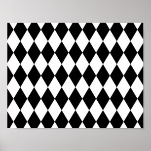 Poster Padrão de Licorice Preto e Branco