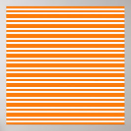 Poster Padrão de Listras Brancas Laranja