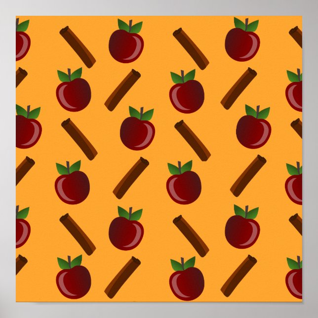 Poster Padrão de Maçã e Canela (Frente)