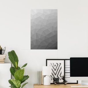 Poster Padrão de Malha Geométrica Gradiente Cinza