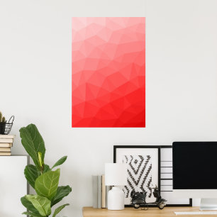 Poster Padrão de malha geométrica gradiente vermelho