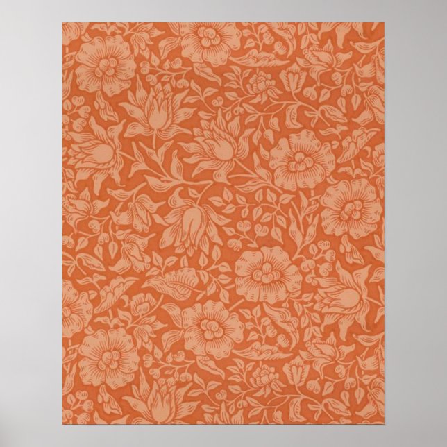 Póster Padrão de Malva de William Morris: Floral Terracot (Frente)