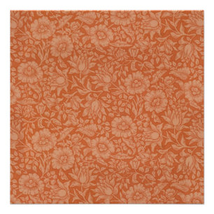 Póster Padrão de Malva de William Morris: Floral Terracot