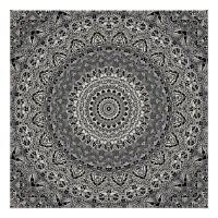 Padrão de Mandala Geométrico Preto e Branco