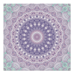 Póster Padrão de Mandala Lavanda e Lilás