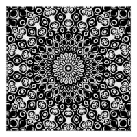 Padrão de Mandala Preto e Branco