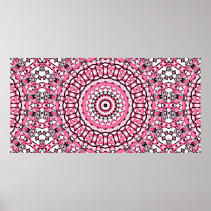 Poster Padrão de mandala redonda no estilo vitrine de vi