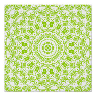 Póster Padrão de Mandala Verde Chartreuse
