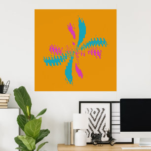 Poster Padrão de Mensagem de Voo da Borboleta de Abstrato