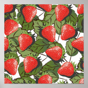 Poster Padrão de morango