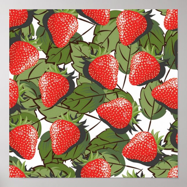 Poster Padrão de morango (Frente)