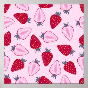 Poster Padrão de morango