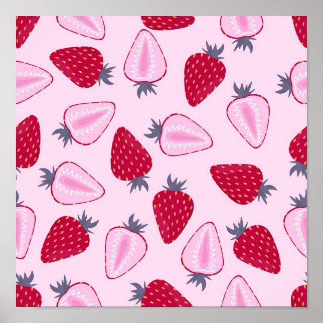 Poster Padrão de morango (Frente)