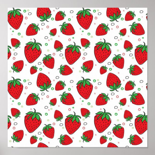 Poster Padrão de morango (Frente)