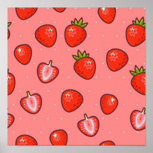 Poster Padrão de morango