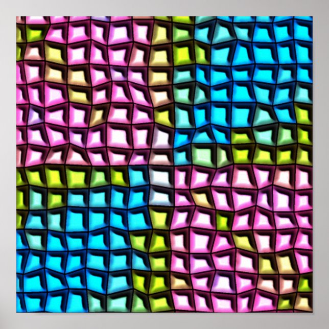 Póster Padrão de mosaico brilhante (Frente)