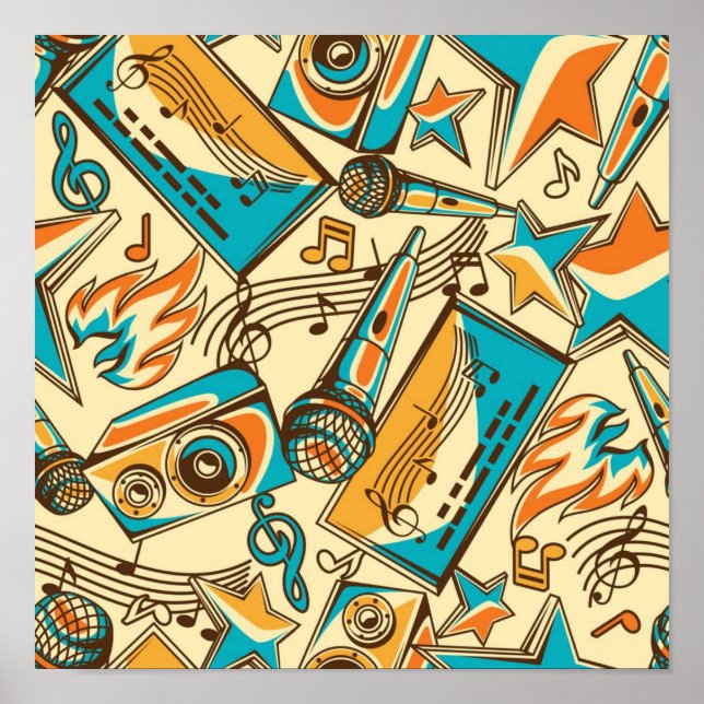 Poster Padrão de música (Frente)