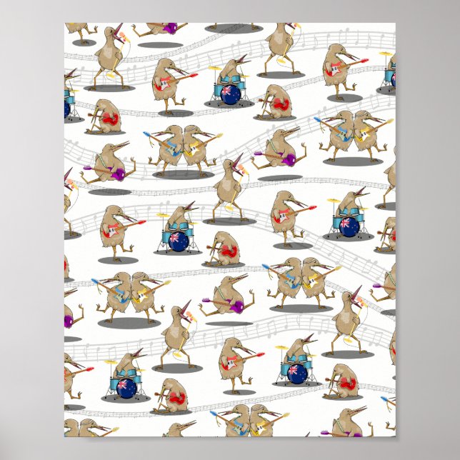 Poster Padrão de música Kiwi (Frente)