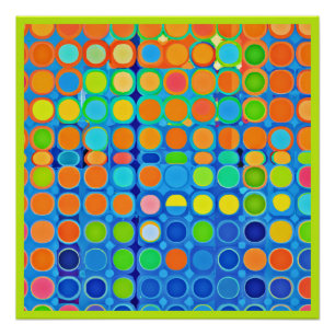 Póster Padrão de Na moda de Elegância vívida colorido