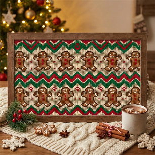 Poster Padrão de Natal de Homem de Biscoito de Gengibre T