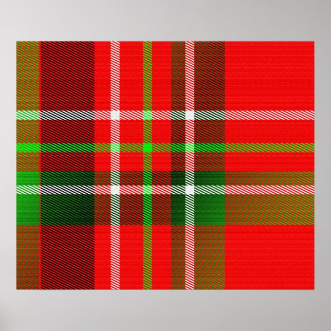 Póster Padrão de natal do Tartan (Frente)