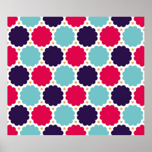 Poster padrão de nuvem de geometria colorida moderno, sem