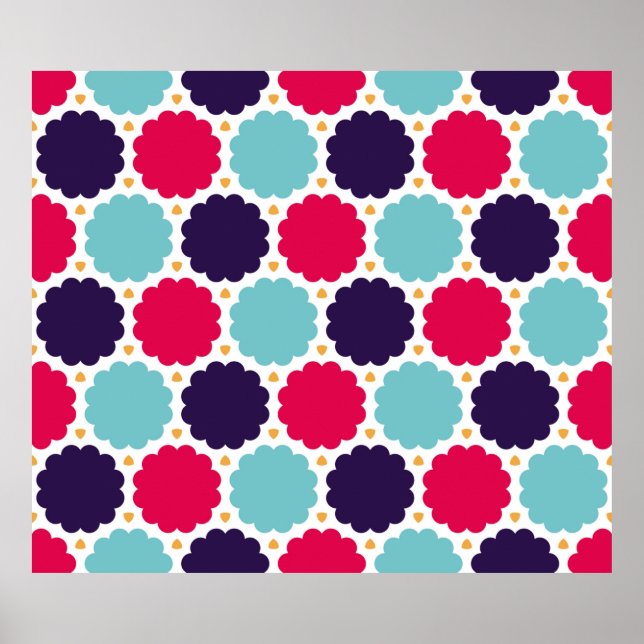 Poster padrão de nuvem de geometria colorida moderno, sem (Frente)