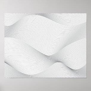 Poster Padrão de onda moderno, simples, legal, abstrato
