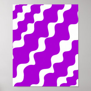 Poster Padrão de ondas de entorse púrpura e branca
