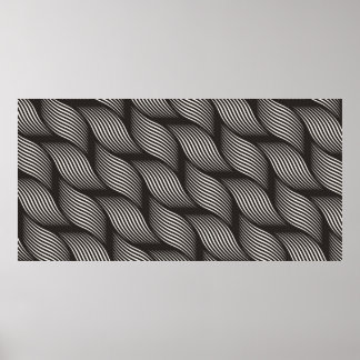 Poster Padrão de ondulação sem costura. Tendy Vintage Tex