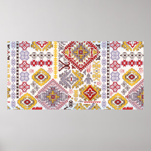 Poster Padrão de ornamento de paisley de tapley indiano.