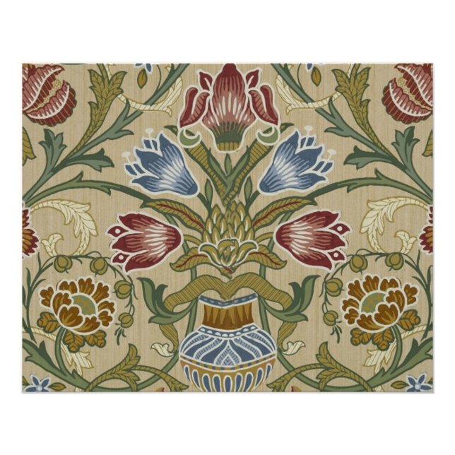 Póster Padrão de Papel de Parede Floral Brocado de Willia (Frente)