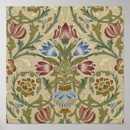 Póster Padrão de Papel de Parede Floral Brocado de Willia