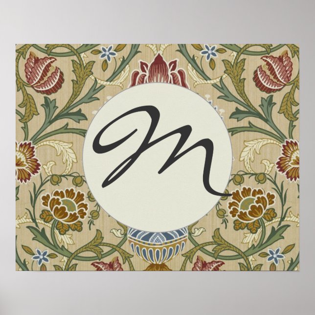 Póster Padrão de Papel de Parede Floral Brocado de Willia (Frente)