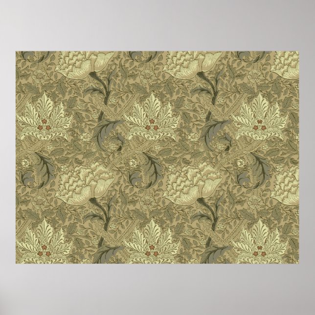 Poster Padrão de Papel de Parede William Morris Windrush (Frente)
