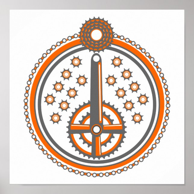 Póster Padrão de partes de bicicleta (Frente)