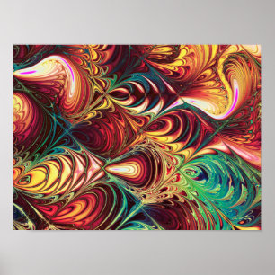 Poster Padrão de Peixe Fractal