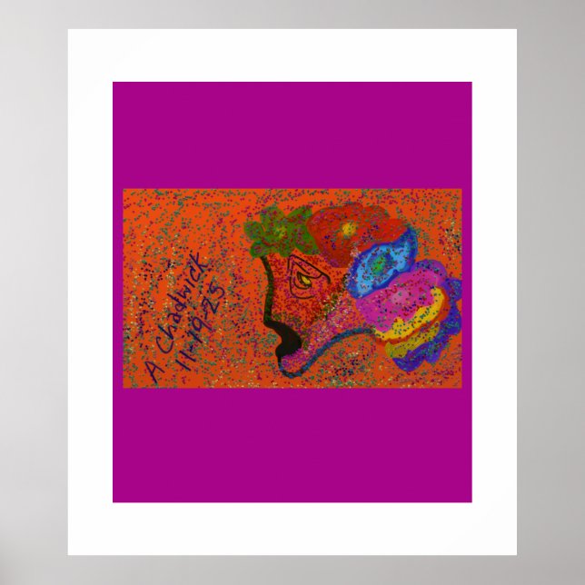 Poster Padrão de Peixe Multicolorido (Frente)